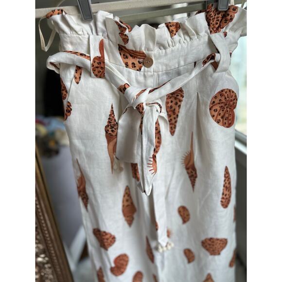 FARM RIO Leopard Shell Paper Bag Pants In Multi XS NEW NWT - Picture 7 of 10